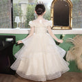 Ready-to-ship girls' evening gown, premium long tulle,  new collection, host, performance, piano recital, and runway dress