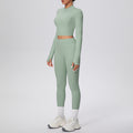 Cloud-feel outdoor compression yoga set for women - cropped high-waisted running workout outfit, quick-dry activewear two-piece set