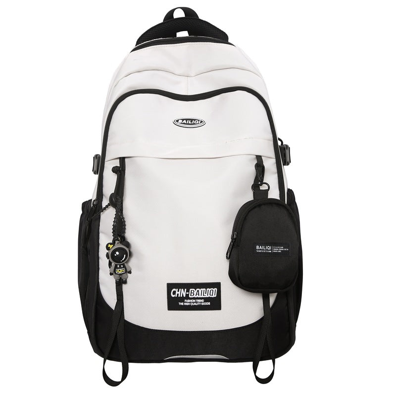 New large-capacity backpack, junior high school student schoolbag, men's and women's casual backpack, printed color schoolbag, student