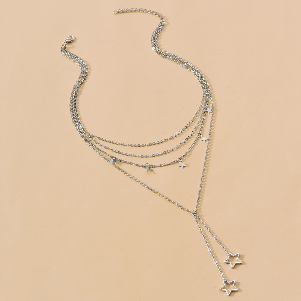 European and american cross-border necklace wholesale: niche, high-end jewelry, light luxury alloy pendant necklaces, women's multi-layer choker accessories