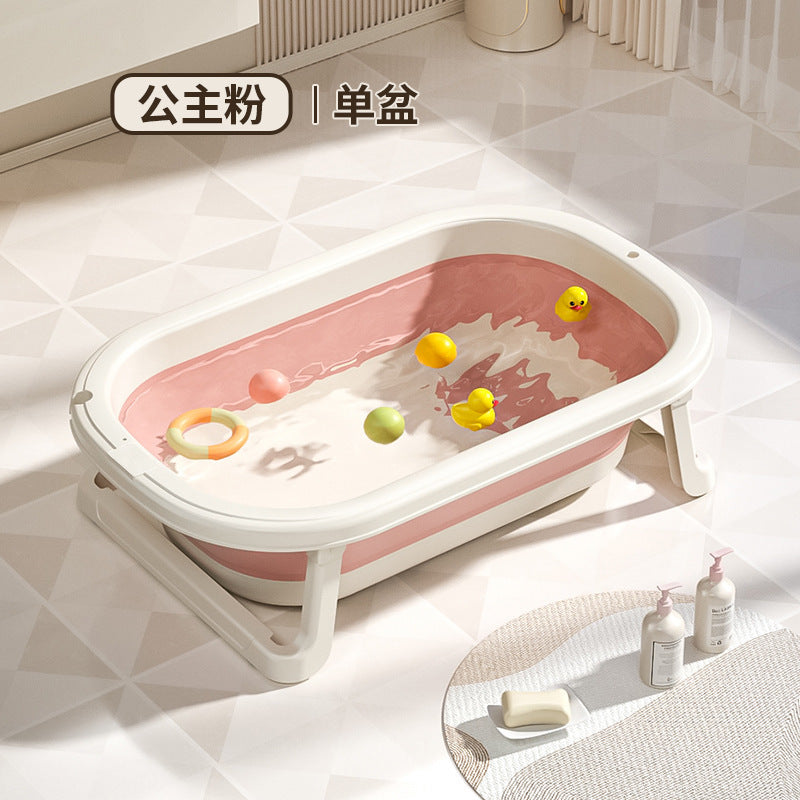 Baby bathtub - sit & lie down, temperature-sensitive, foldable, for infants, toddlers, and newborns - home use
