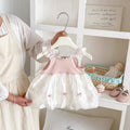 Baby girl summer new sweet lace trim camisole first birthday dress princess bowknot tutu dress