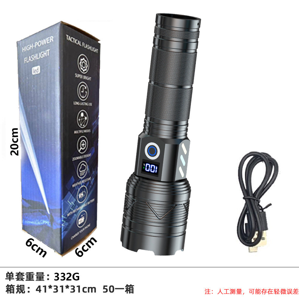 Cross-border explosion, convenient charging, white laser flashlight, emergency light, multi-function, long battery life, long-distance shooting, strong light aluminum alloy