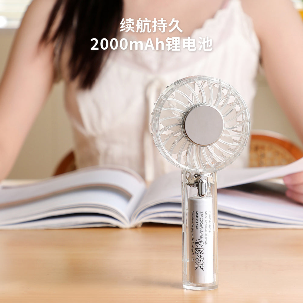 New transparent cooling handheld fan - usb rechargeable outdoor portable mini fan - semiconductor ice pack fan