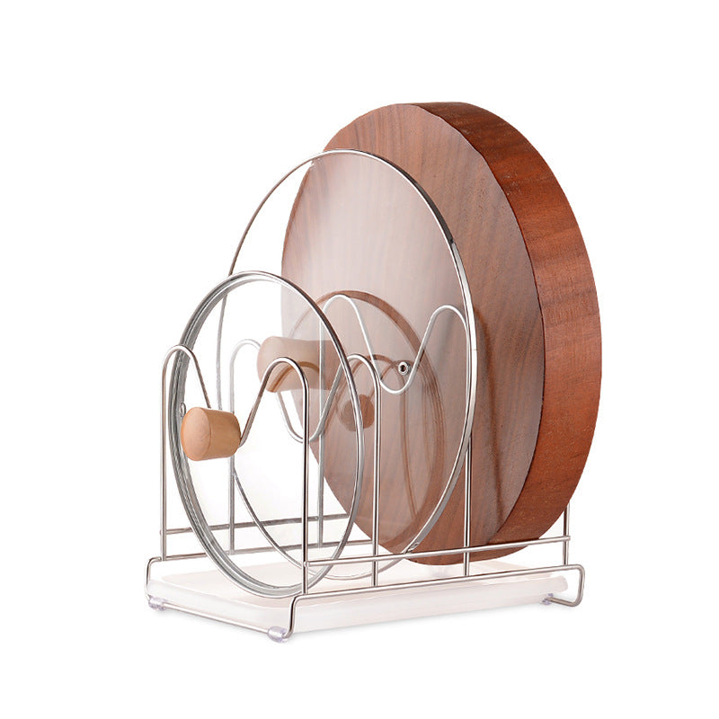 Stainless steel lid rack, kitchen rack, household knife storage rack, kitchen knife cutting board integrated rack, countertop cutting board rack