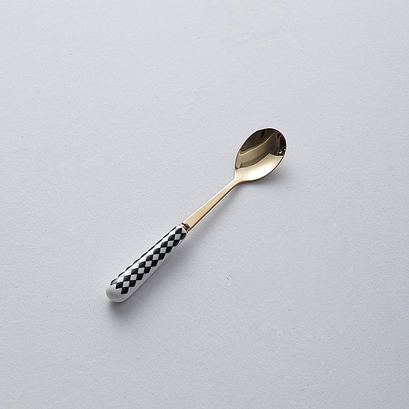 Minimalist ceramic stainless steel steak knife and fork set - trendy ins style cutlery, creative fruit forks, western dinnerware wholesale