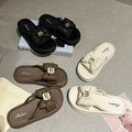 New platform sandals with bow detail - women's summer fashion, trendy beach style, super popular platform thong sandals