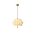 Wabi-sabi style rhombus fabric dining pendant walnut soft light single head dining table b&b study log atmosphere chandelier