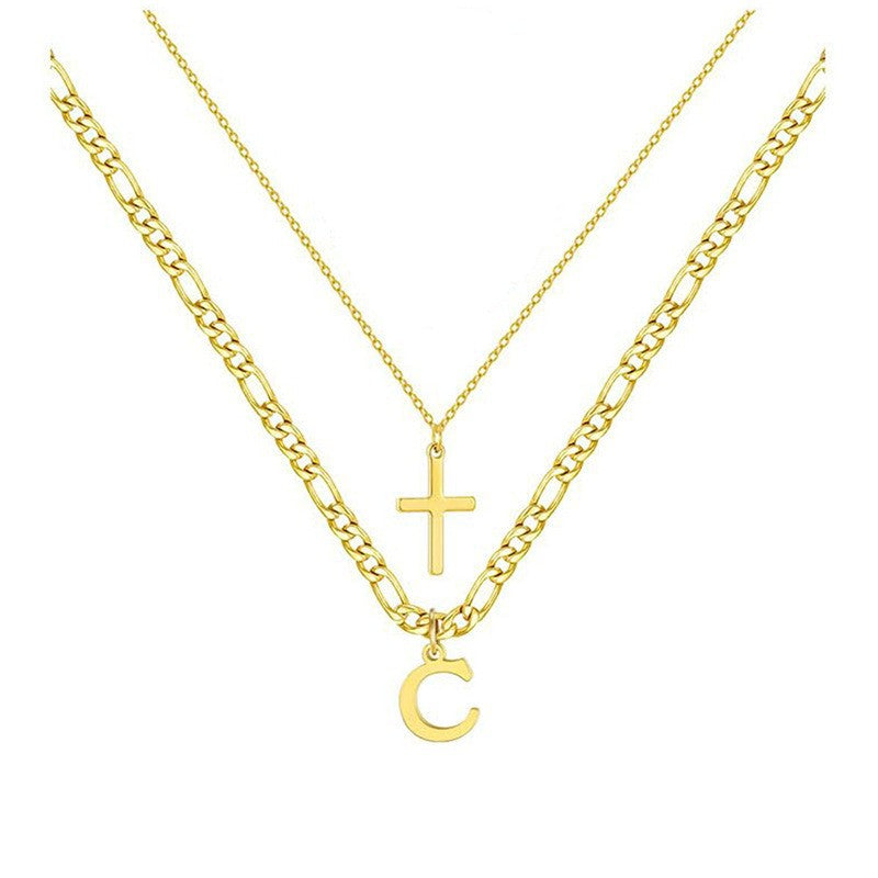 European and american cross-border jewelry: fashionable, light luxury, versatile choker necklace with a unique, high-end cross pendant for women