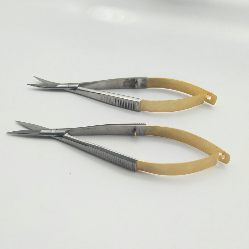 Small scissors for double eyelid scissors, gold handle removal, cut open corners of the eyes, beauty, fine scissors, straight head tissue scissors, gum scissors