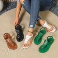 export plus size summer new women's thong sandals - comfortable, versatile, elastic band flat sandals for outdoor wear