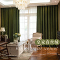 French retro olive green blackout curtains for living room and bedroom, velvet fabric, thickened curtain fabric, shaoxing curtain wholesale