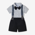 Boys' summer outfit set, new cotton short-sleeve striped shirt, first birthday dress, wholesale summer children's clothing