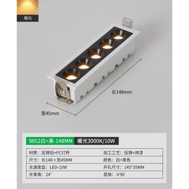 Grille light Recessed headless light Living room lighting Concealed spotlight Downlight line Corridor aisle ceiling light 1