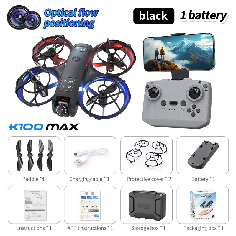 K100mini drone with screen remote control, optical flow hovering, dual lens hd aerial photography, extended flight time remote control aircraft