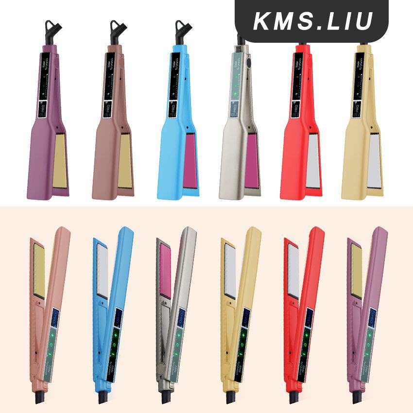 Cross-border touch screen hair straightener Multi-purpose hair straightener Curling iron 2-in-1 Dual-purpose straightener