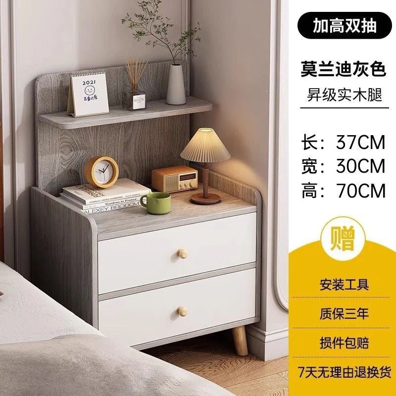 Multifunctional bedside table can hold table lamps, books, bedroom storage cabinets, rental houses, simple assembly, space-saving bedside cabinets
