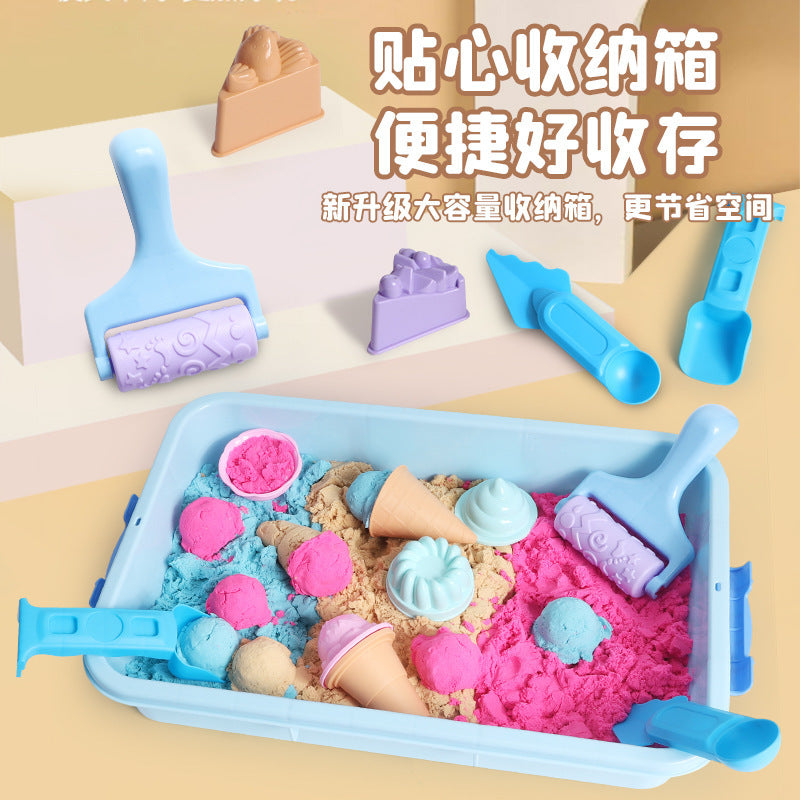 New children's space-themed sand art storage box set - cake castle suitcase pretend play molding sand toy