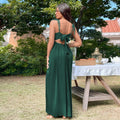 new european and american style cross-border women's clothing: vacation-inspired beach maxi dress - sexy backless, cinched waist, a-line sundress