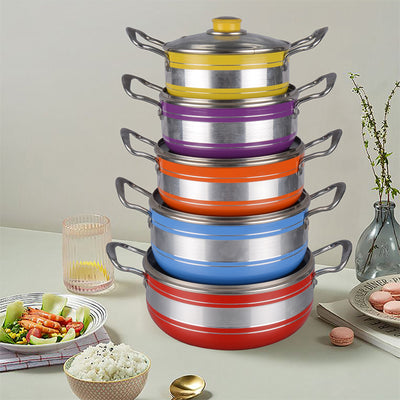 thickened double-ear soup pot 18-26cm non-stick household kitchen pot set gift aluminum pot pot