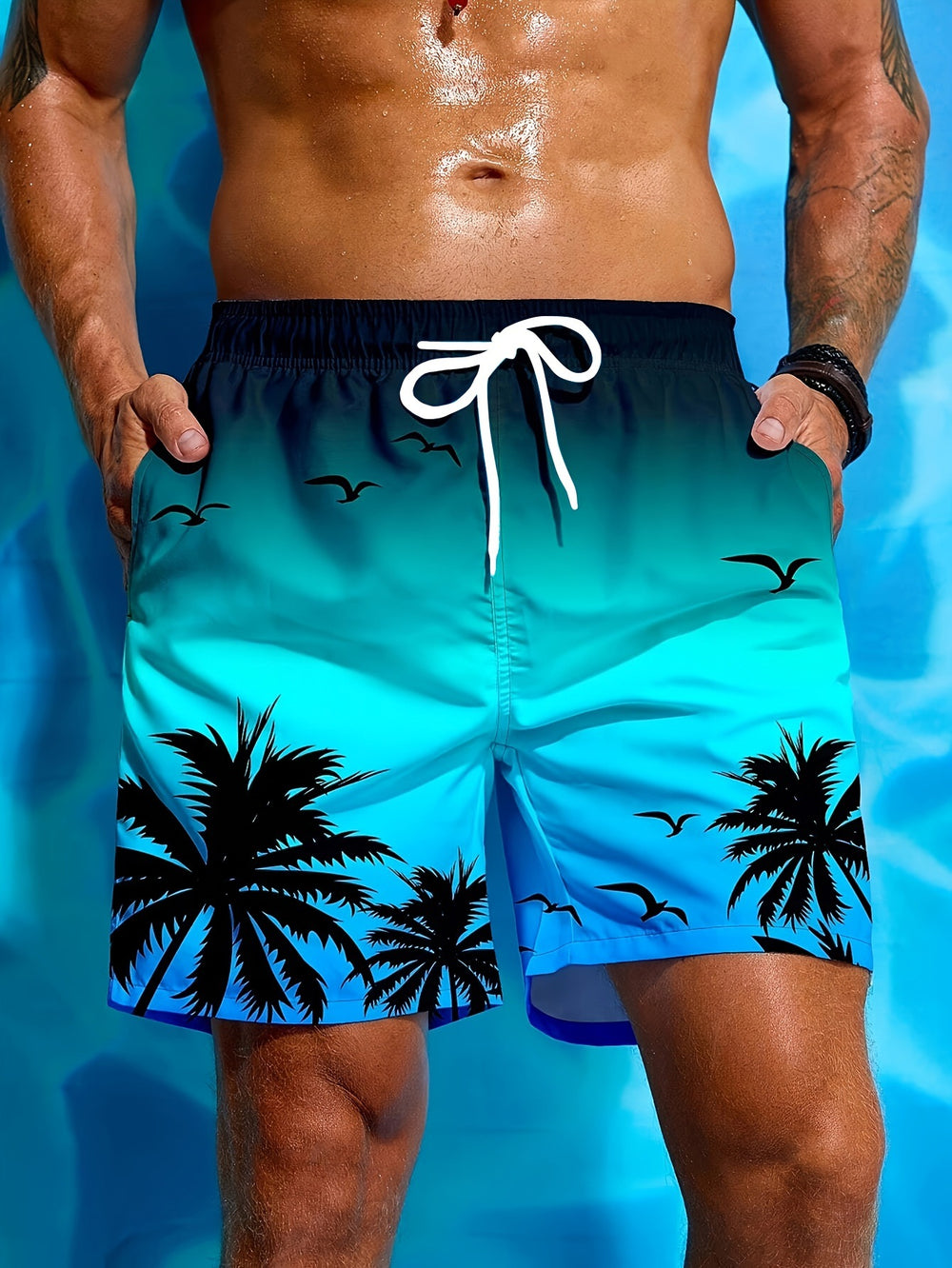 trending men's swim trunks, quick-dry swim shorts, casual athletic beach shorts, new european and american styles