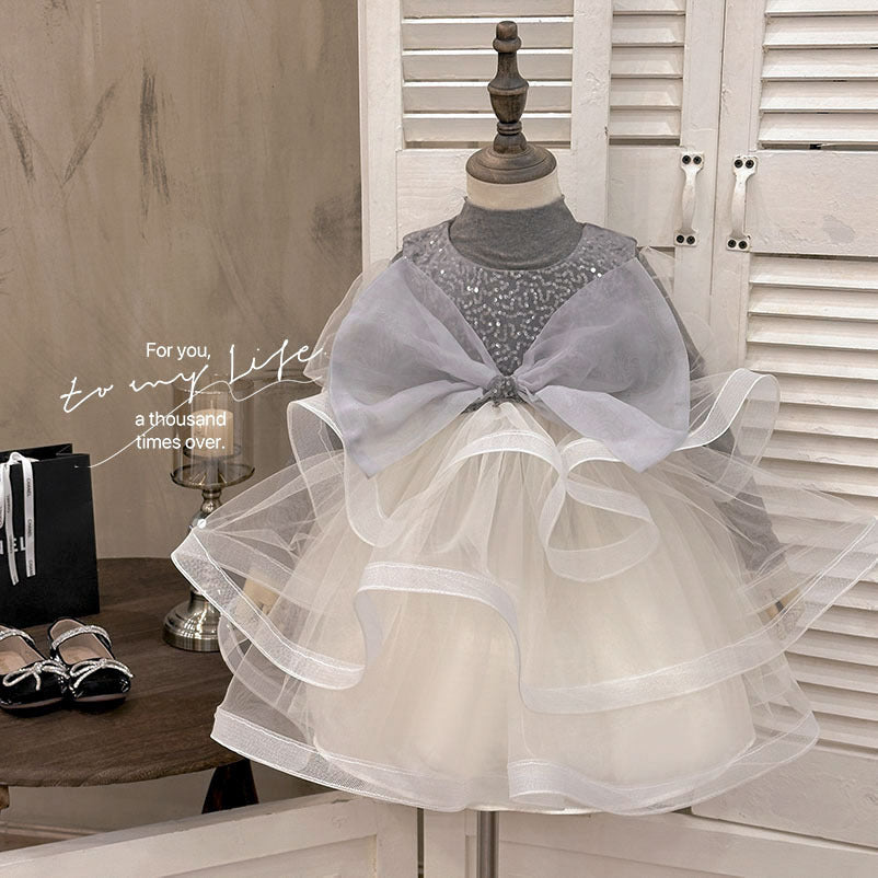 Girls' dress  autumn new arrival: high-end sequin princess dress, stylish and chic tutu party dress for little girls