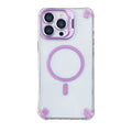 Suitable for apple 17pro metal lens holder magnetic phone case iphone14 four-corner airbag transparent hard case