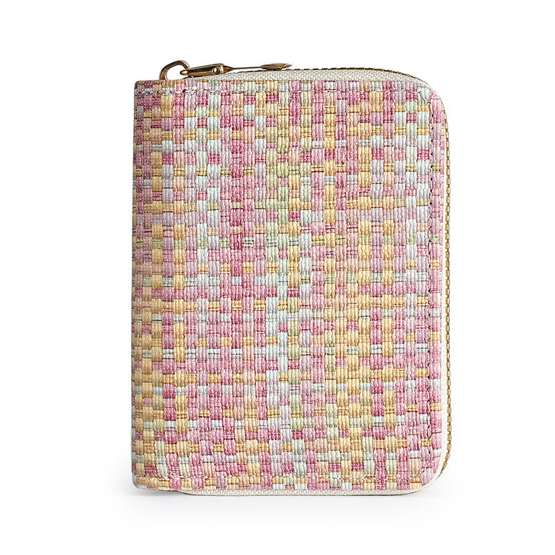 New organ card bag, large capacity, multi-card position, ID card holder, women's anti-theft zipper wallet, fashionable pu card bag.