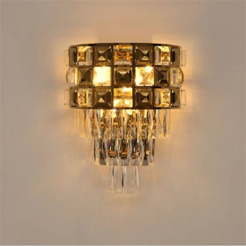 New arrivalaccessible luxury crystal wall lamp popular bedside living room background wall corridor aisle casualclassy wall lamp