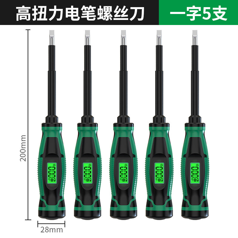 Smart digital display non-contact voltage tester screwdriver (phillips/slotted) - multifunctional electrical testing tool