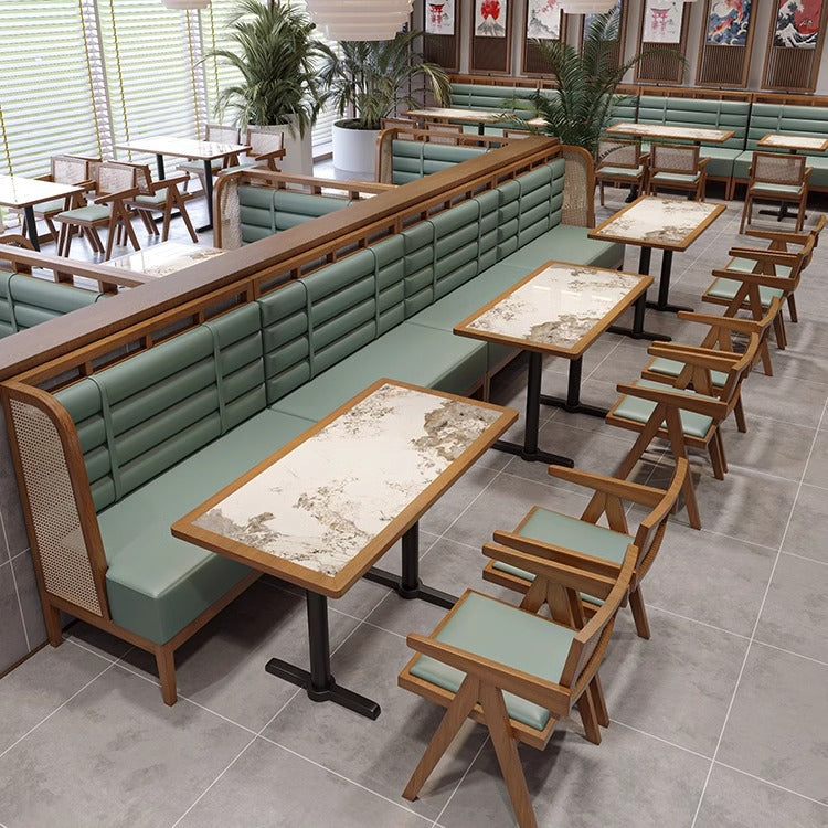Customized coffee Chinese and Western restaurant booth sofa Japanese and Korean restaurant Thai hot pot restaurant solid wood table and chair combination