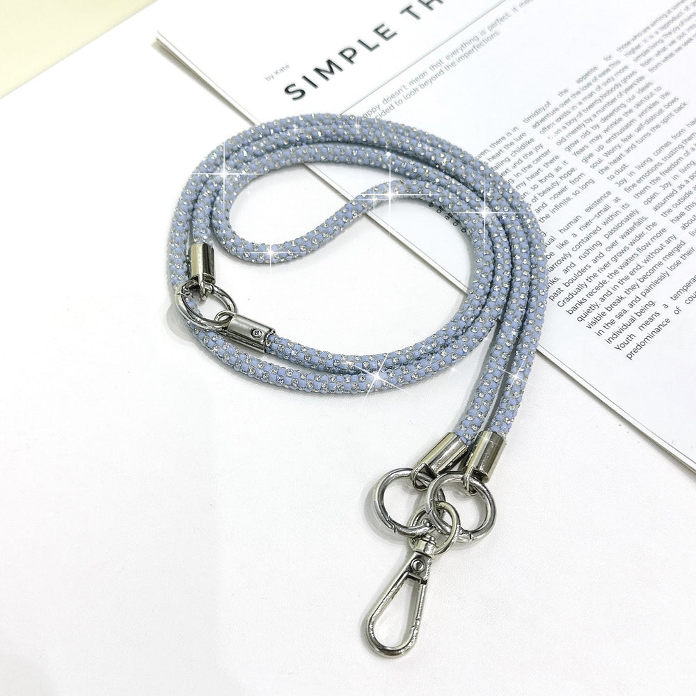 High-end, understated luxury: 0.7mm full diamond, 3-in-1 multi-functional phone chain, crossbody candy-colored multi-shape sparkling diamond goddess lanyard