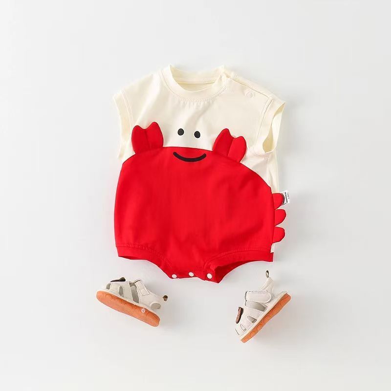 Summer new arrivals: korean style rompers for babies - cute cartoon designs, stylish and trendy for baby boys, breathable and lightweight bodysuits