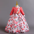 Ready-to-ship wholesale children's princess dresses, floral chiffon formal dresses, baby girl model runway dresses, kids' dresses