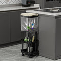 No-bending, high-style new tall kitchen trash can, household large-capacity wheeled and movable sanitary bin