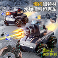 Wholesale cross-border remote control toy cars: stunt electric spray water bomb launcher tank with lights and music for kids