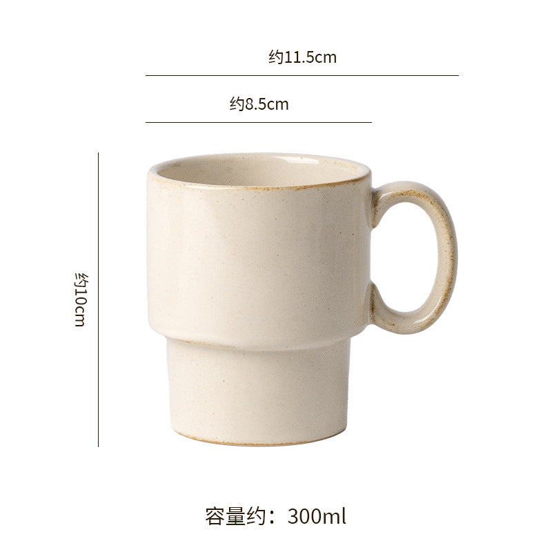 Creative stackable mug retro stoneware kiln cup for home office practical water cup milk cup goblet