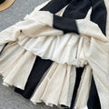 summerelegancesexy color matching suspender dress for women vacation style waist ruffles large swing dress long skirt