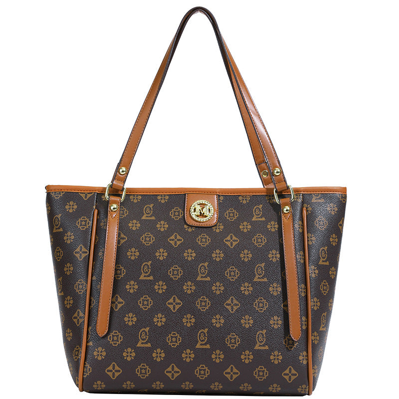 2025 new cross-border women's bag: large capacity, versatile tote, underarm bag, commuter bag, export quality, textured mommy bag