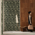 New arrival medieval style retro green chenille jacquard curtains bedroom blackout american living room shaoxing curtains wholesale