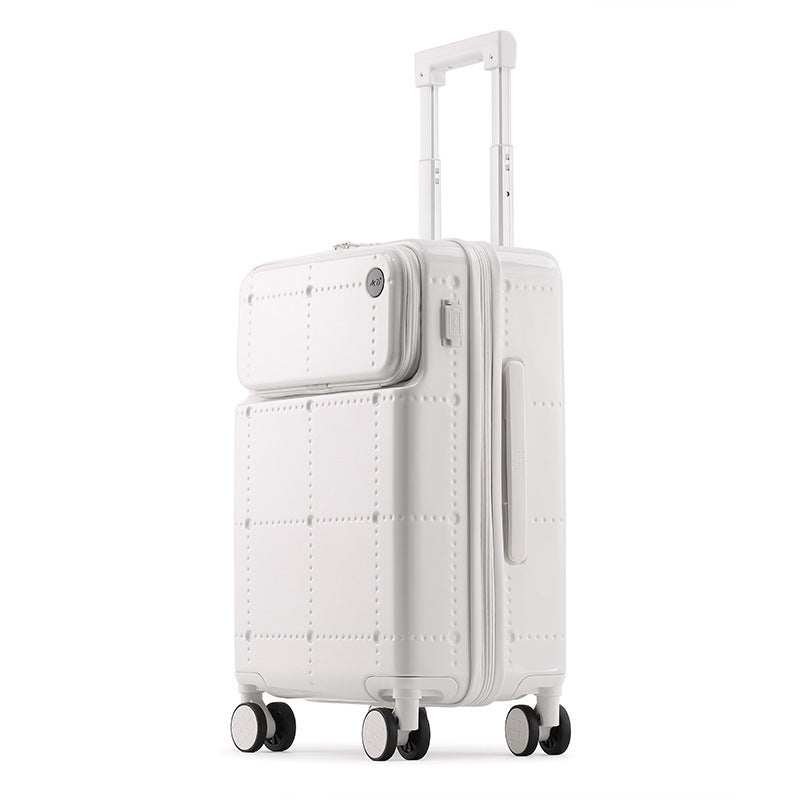 New front open lid suitcase Women's universal wheel trolley case Suitcase Convenient computer warehouse Boarding case Password case