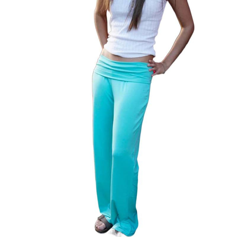 European and american cross-border  spring new women's fashion  versatile solid color low-rise cuffed casual pants