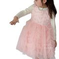 Girls' dress  autumn french princess style pink chanel-inspired mesh tutu vest dress two-piece trendy set
