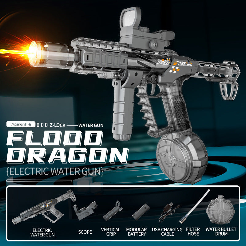 Dropshipping cross-border new dragon fire electric water gun - linked re-coil, automatic, high-capacity, long-range outdoor toy