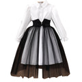 new arrival female youthlong sleeves lapel girdle mesh patchwork dress