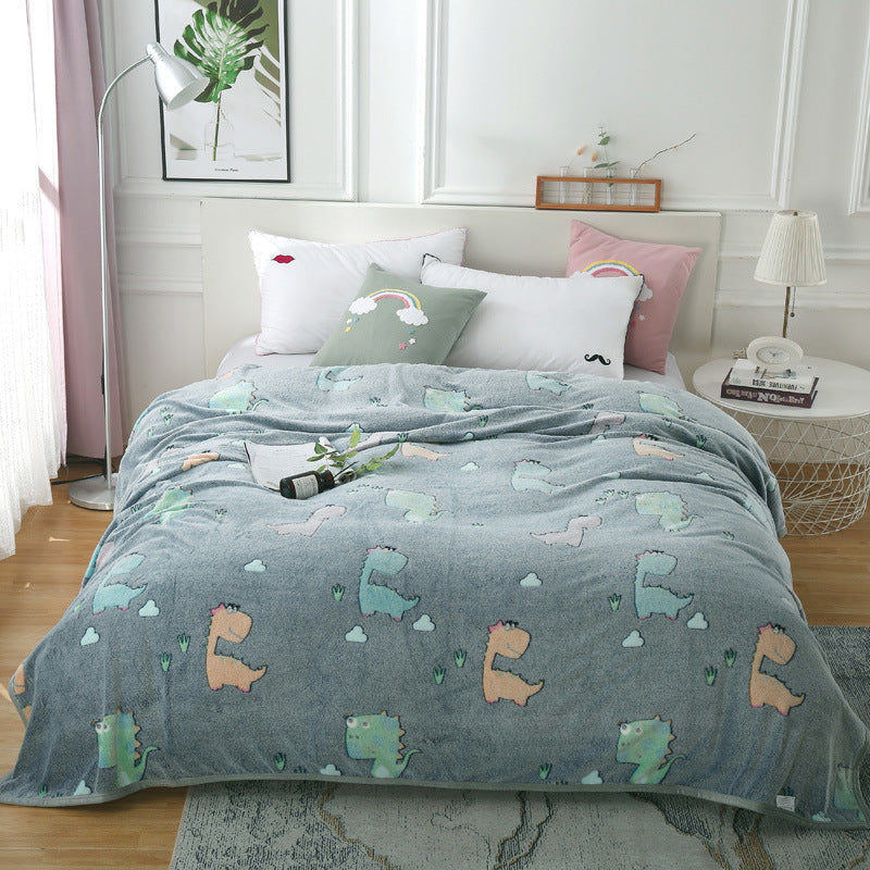 Snowflake fleece blanket Farai fleece sheet person double gift thickened coral fleece autumn and winter sleeping lunch break blanket wholesale