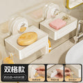Suction cup soap dish bathroom soap sponge storage rack wall-mounted punch-free soap dish drain rack for home high-end