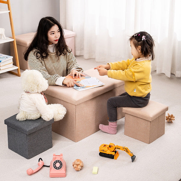 Multifunctional folding storage stool clothing rectangular sofa stool home storage stool storage stool shoe changing stool customization