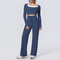 pure color double-piece nude tight high-elastic fake two-piece yoga suit sports running fitness two-piece set for women
