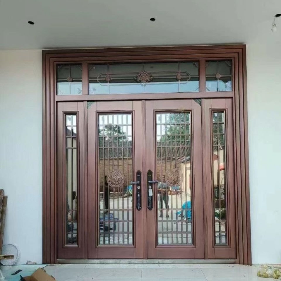 Factory direct zinc alloy glass splice door - stylish, bright, ideal for villas and country homes